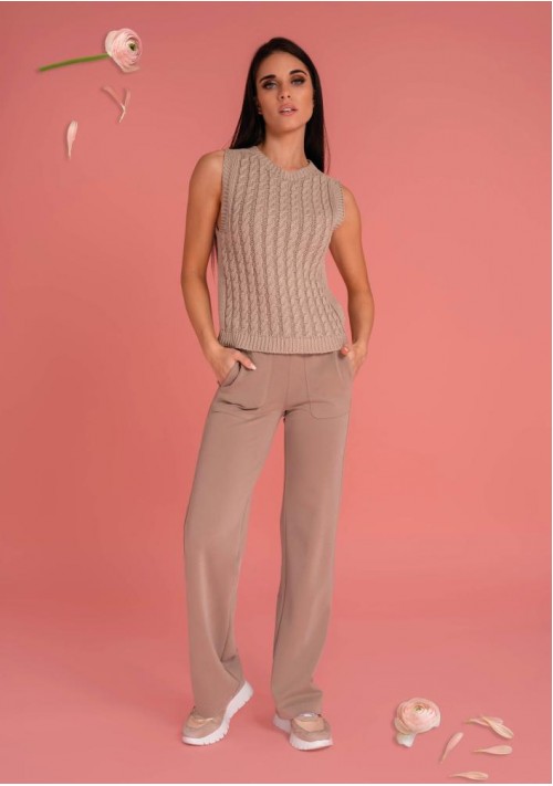 Magenta kötött mellény