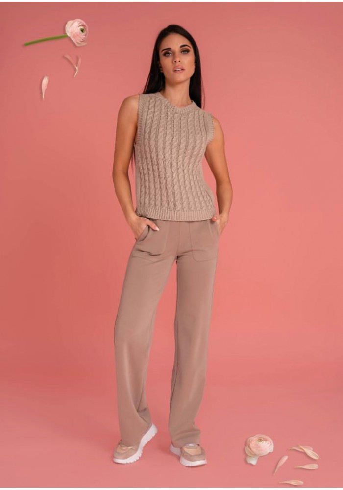 Magenta kötött mellény