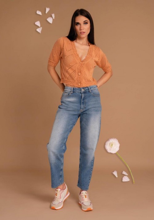 Magenta kötött kardigán 