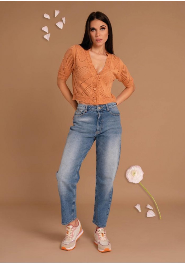 Magenta kötött kardigán