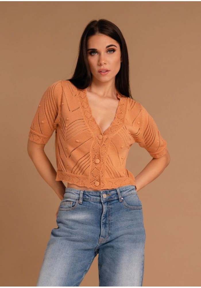 Magenta kötött kardigán