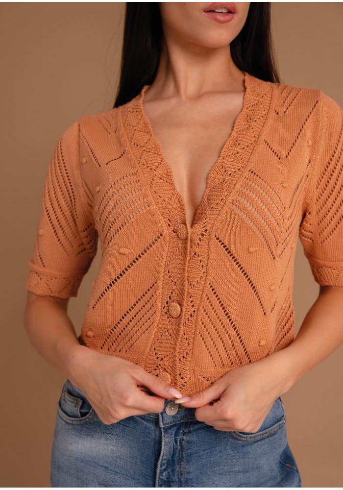 Magenta kötött kardigán